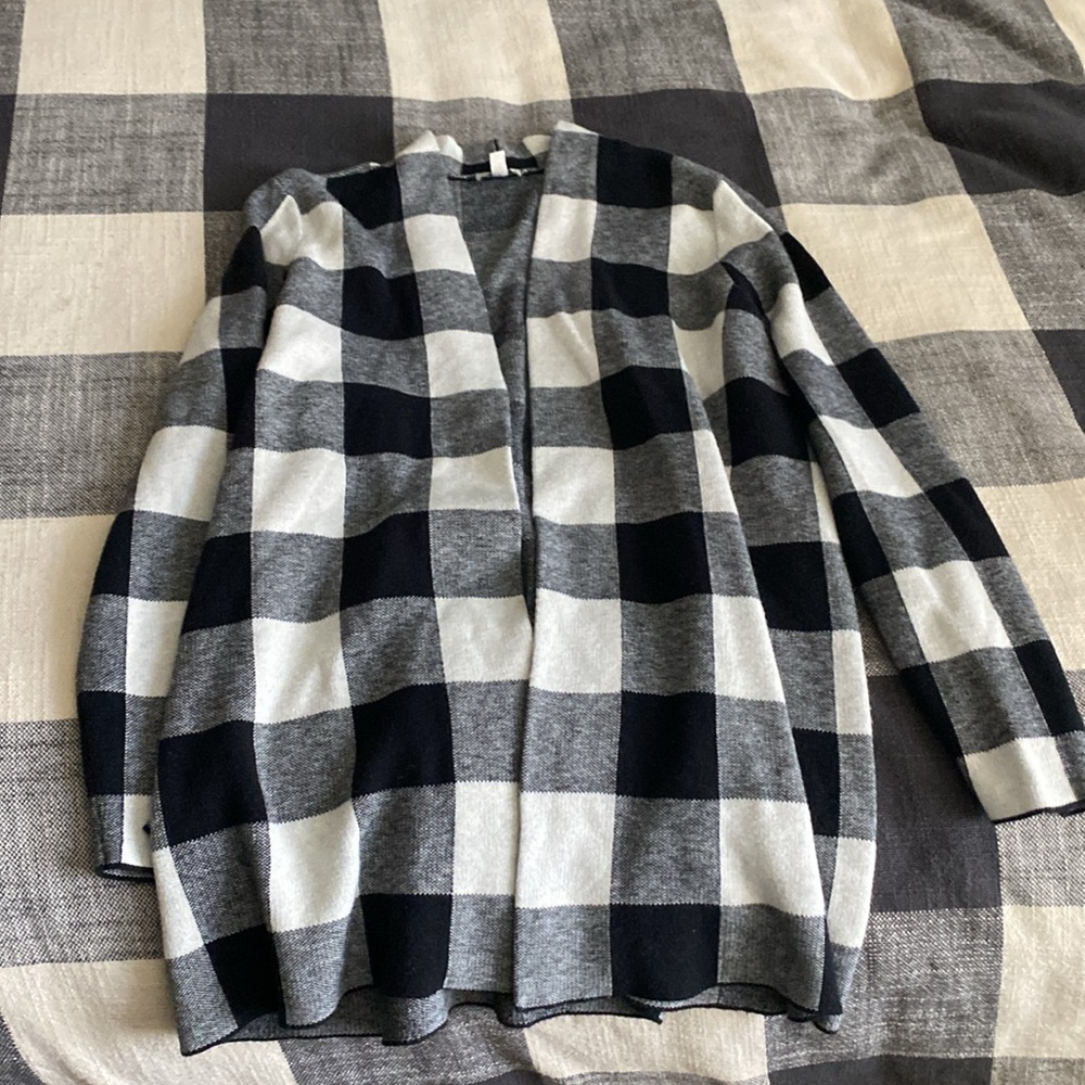 Talbots Checked Open Front Cardigan - Picture 4 of 8